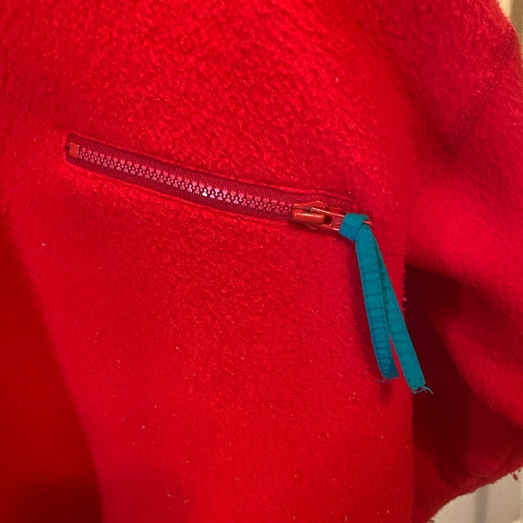 Vintage 90s Columbia Colorblock Red/Purple Fleece Jacket XL - Picture 4 of 7